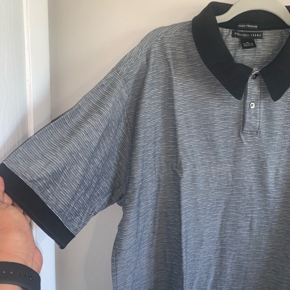 Geoffrey Beene gray heathered men’s shirt 100% cotton polo blk collar size XL - Picture 2 of 5